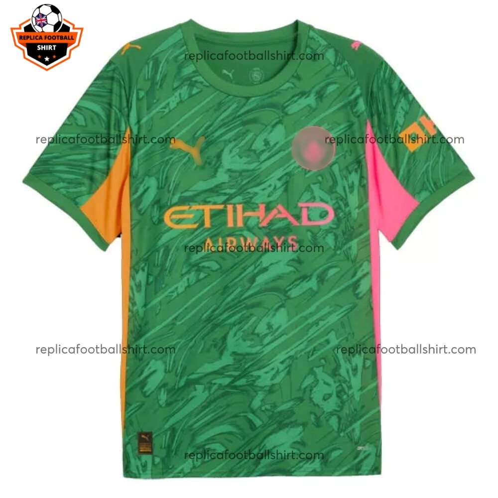 Manchester City Green Goalkeeper Men Replica Football Shirt 2025/26 Front View
