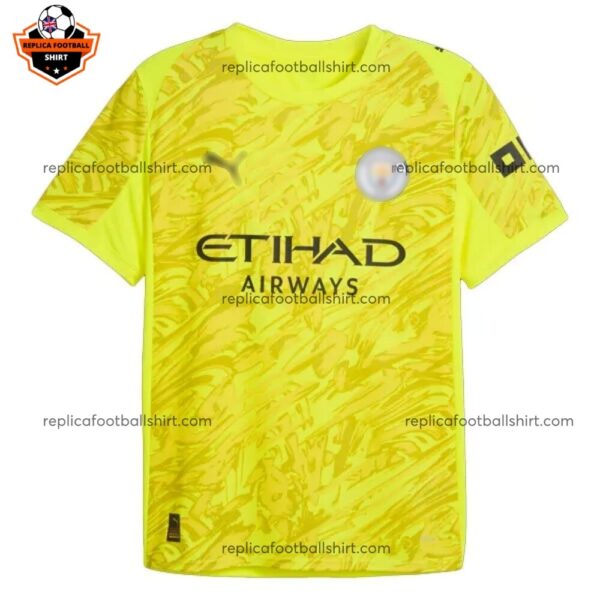 Manchester City Yellow Goalkeeper Men Replica Football Shirt 2025/26 Front View