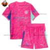 Manchester City Pink Goalkeeper Kid Replica Football Kit 2025/26 Front View