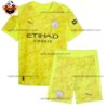 Manchester City Yellow Goalkeeper Kid Replica Football Kit 2025/26 Front View