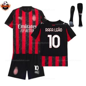 AC Milan Home Kid Replica Football Kit 2025-26 RAFA LEÃO 10 Printed