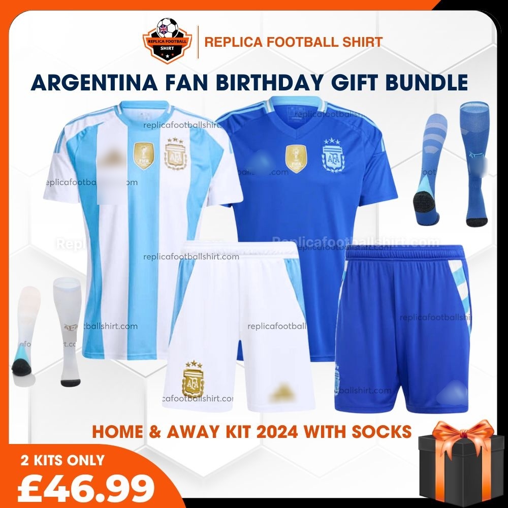 Argentina FC 2024 Birthday Bundle - Home & Away Replica Football Kit for True Fans - Over View