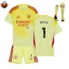Arsenal Goalkeeper Kid Replica Football Kit 2025-26 RAYA 1 Printed