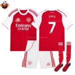 Arsenal Home Kid Replica Football Kit 2025/26 SAKA 7 Printed