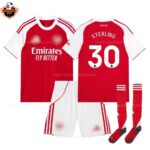 Arsenal Home Kid Replica Football Kit 2025/26 Sterling 30 Printed
