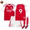 Arsenal Home kid Replica Football kits 2025-26 G.Jesus 9 Printed