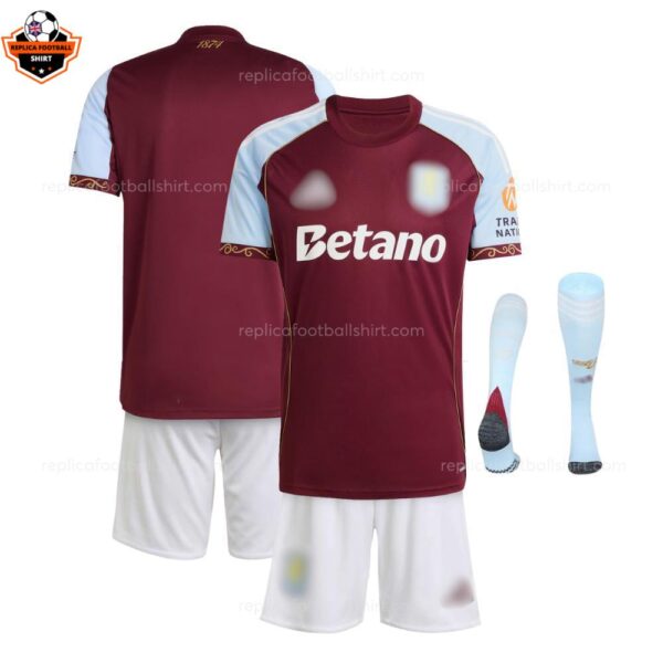 Aston Villa Home Kid Replica Football Kit 2025/26