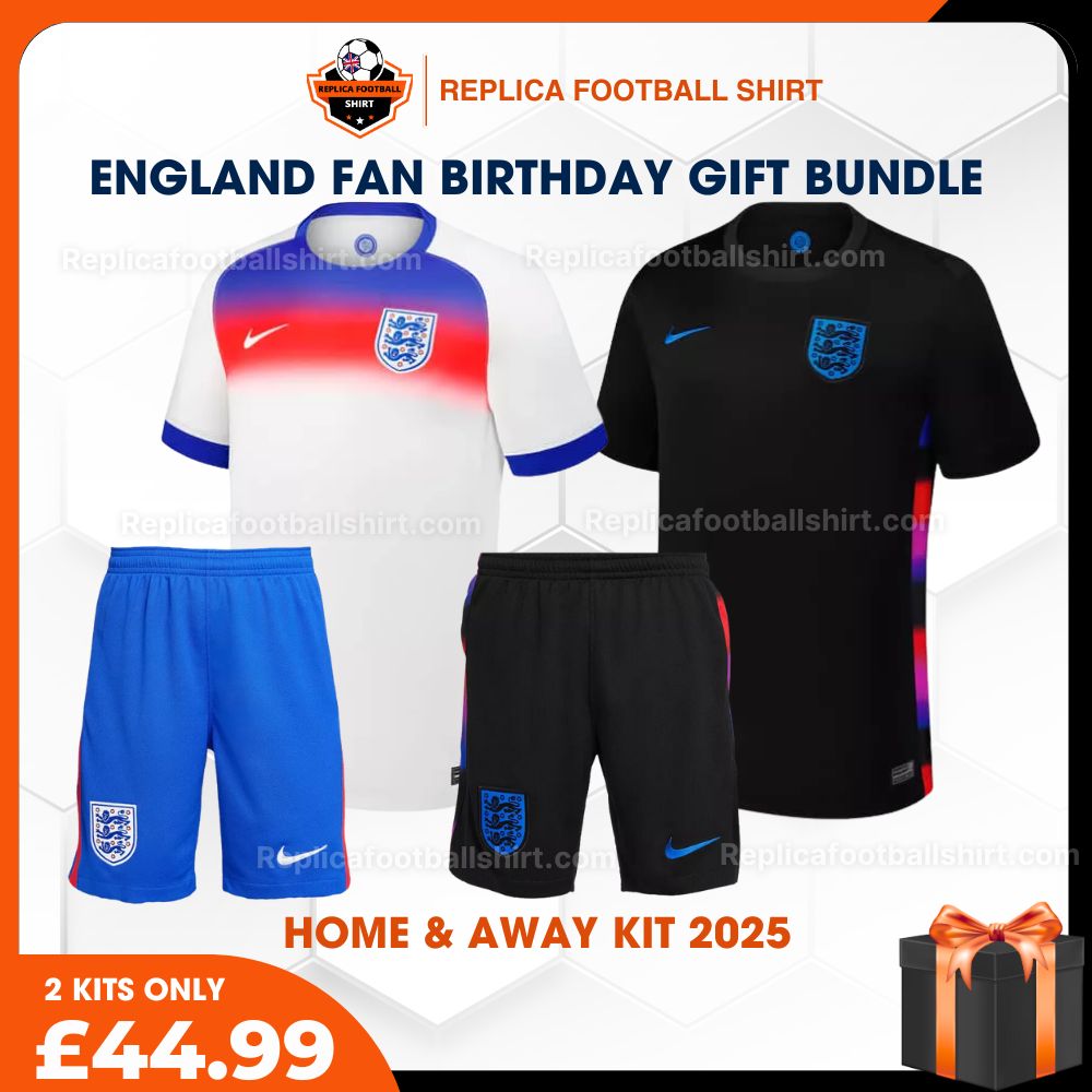England FC 2025/26 Birthday Bundle - Home & Away Replica Football Kit for True Fans Full View