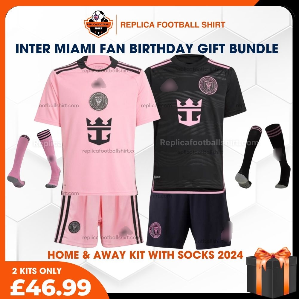 Inter Miami FC 2024/25 Birthday Bundle - Home & Away Replica Football Kit for True Fans - Front View