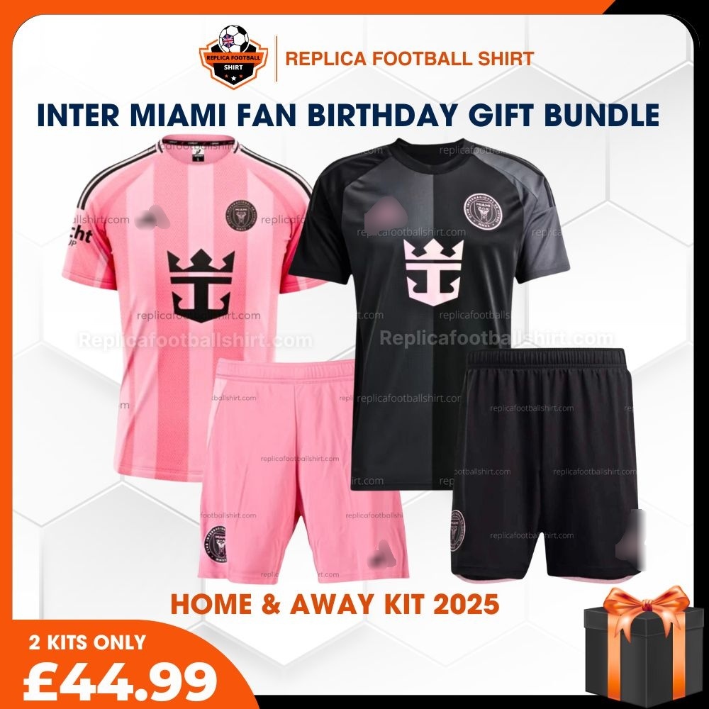 Inter Miami FC 2025/26 Birthday Bundle - Home & Away Replica Football Kit for True Fans - Front View