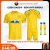 Leeds United FC 2024/25 Birthday Bundle - Home Dad & Son Replica Football Shirt & Kit for True Fans - Over View