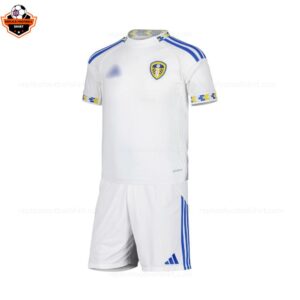 Leeds United Home Kid Replica Football Kit 2025-26 frontview