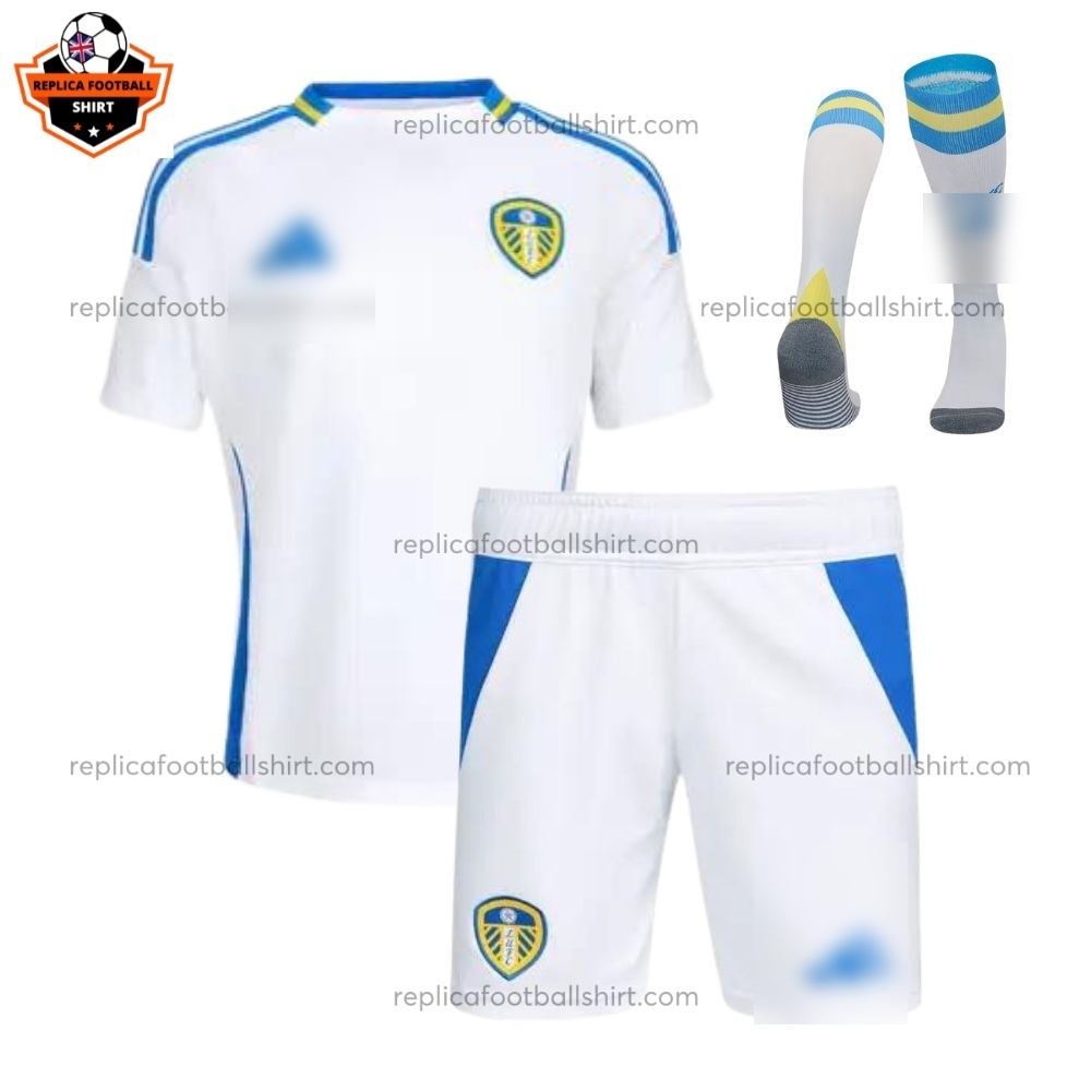 Leeds United FC 2024/25 Birthday Bundle - Home & Away Replica Football Kit for True Fans - Front View