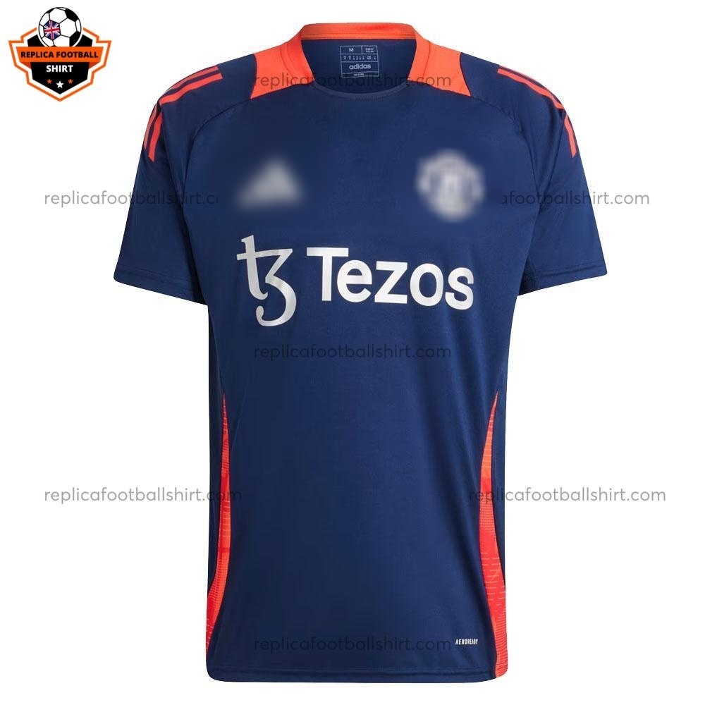Manchester United Blue Training Men Replica Football Shirt 24/25 - Front View