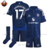 Manchester United Away Kid Replica Football Kit 2024/25 GARNACHO 17 Printed - Over View