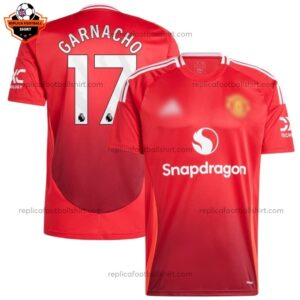 Manchester United Home Men Replica Football Shirt 2024/25 GARNACHO 17 Printed - Over View