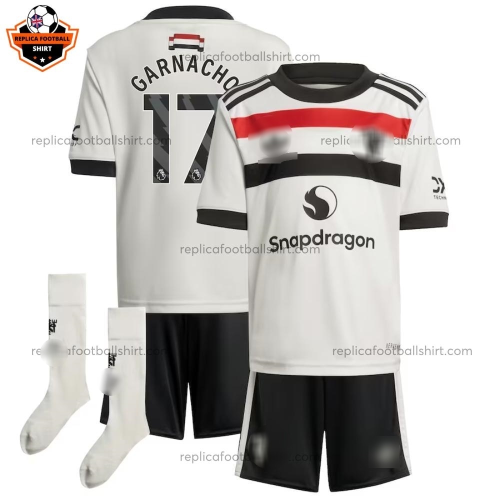 Manchester United Third Kid Replica Football Kit 2024/25 GARNACHO 17 Printed - Over View