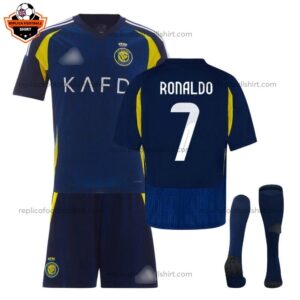 Al Nassr Away Kid Replica Football Kit 2024/25 RONALDO 7 Printed - Over View