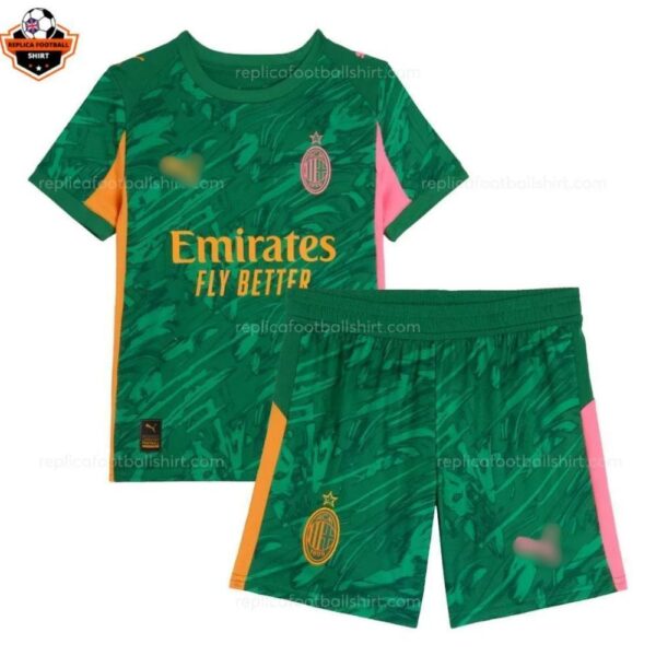 AC Milan Green Goalkeeper Kid Replica Football Kit 2025/26