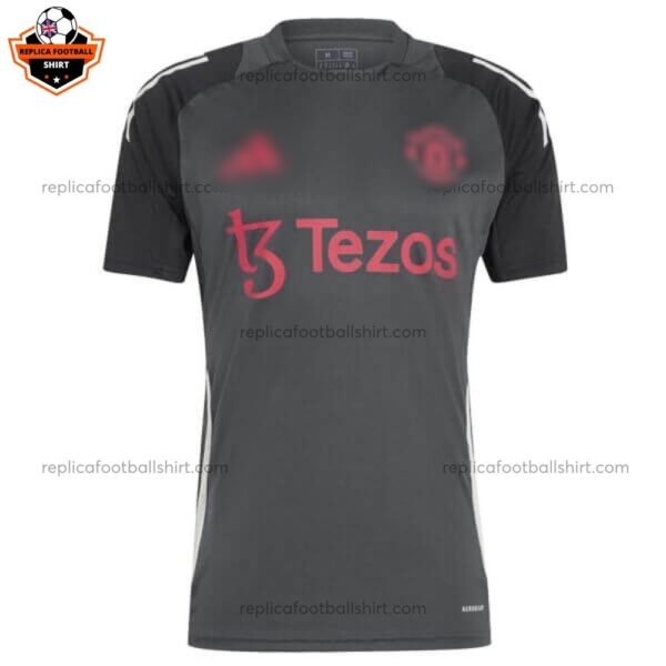 Manchester United Pre Match Men Replica Football Shirt Black 2024/25 - Front View