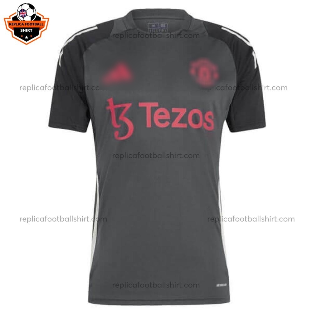 Manchester United Pre Match Men Replica Football Shirt Black 2024/25 - Front View