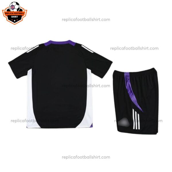 Real Madrid Black Purple Training Kid Replica Football Kit 2024/25 - Front View
