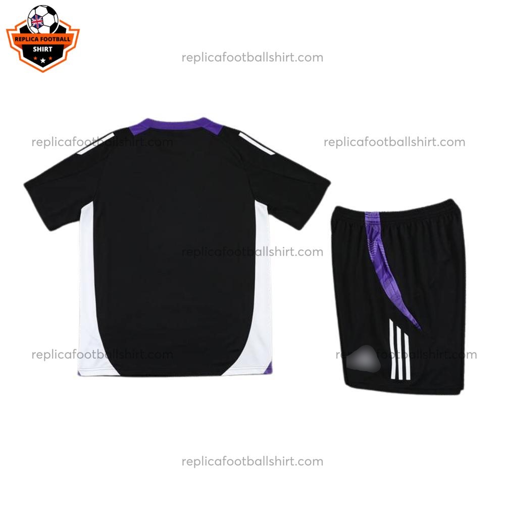 Real Madrid Black Purple Training Kid Replica Football Kit 2024/25 - Front View