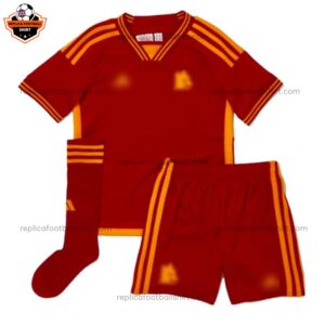 AS Roma Home Kid Replica Football Kit 2023/24 - Front View