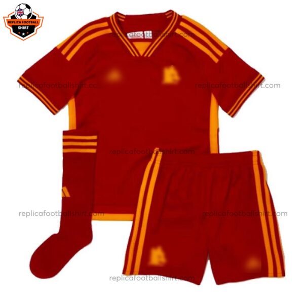 AS Roma Home Kid Replica Football Kit 2023/24 - Front View