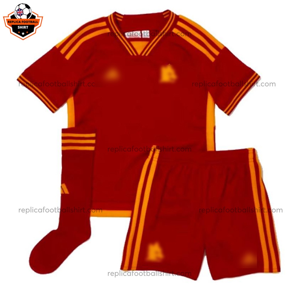 AS Roma Home Kid Replica Football Kit 2023/24 - Front View