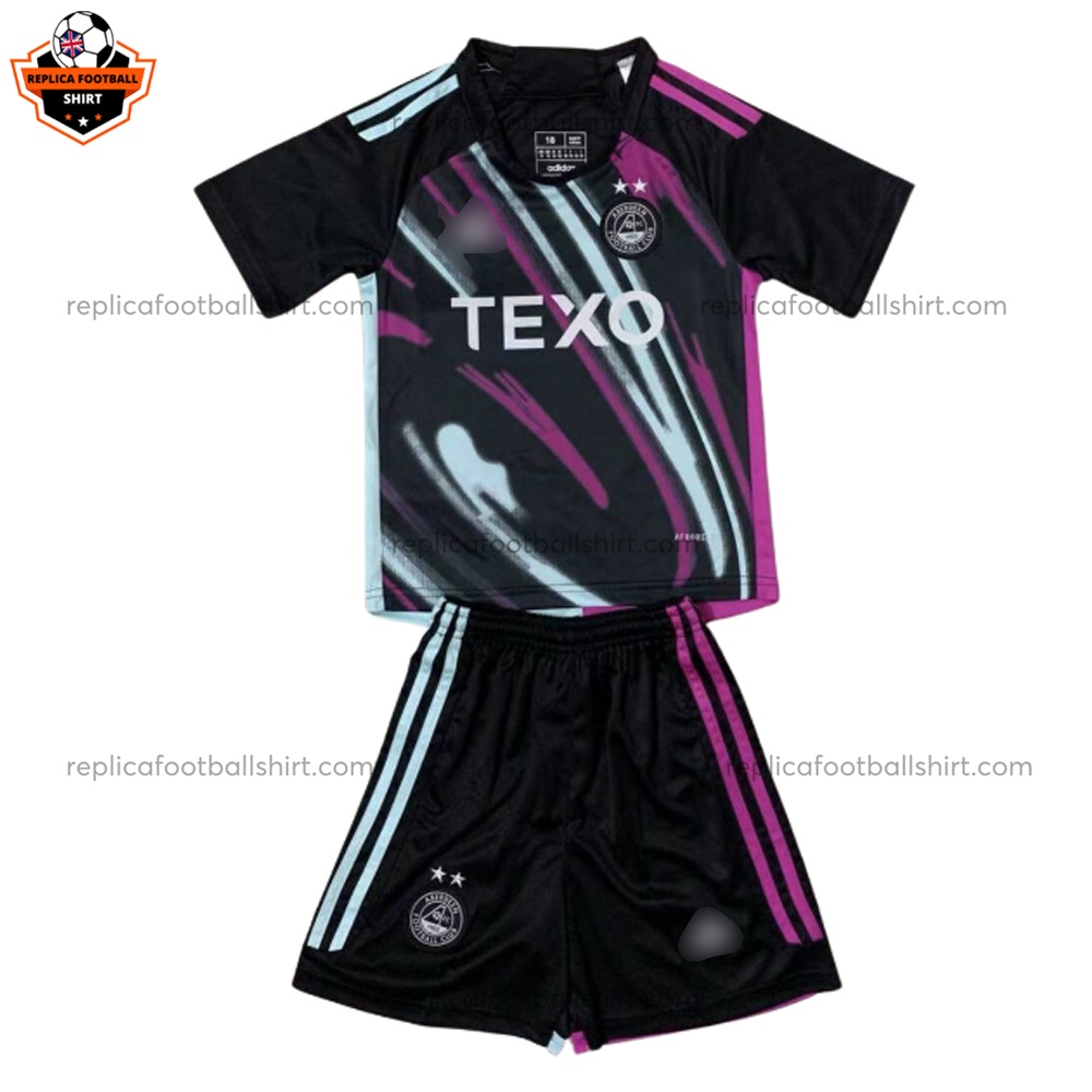 Aberdeen Away Kid Replica Football Kit 2023/24 - front view