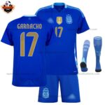 Argentina GARNACHO 17 Away White Short For Men and Kid Replica Football Kit 2024