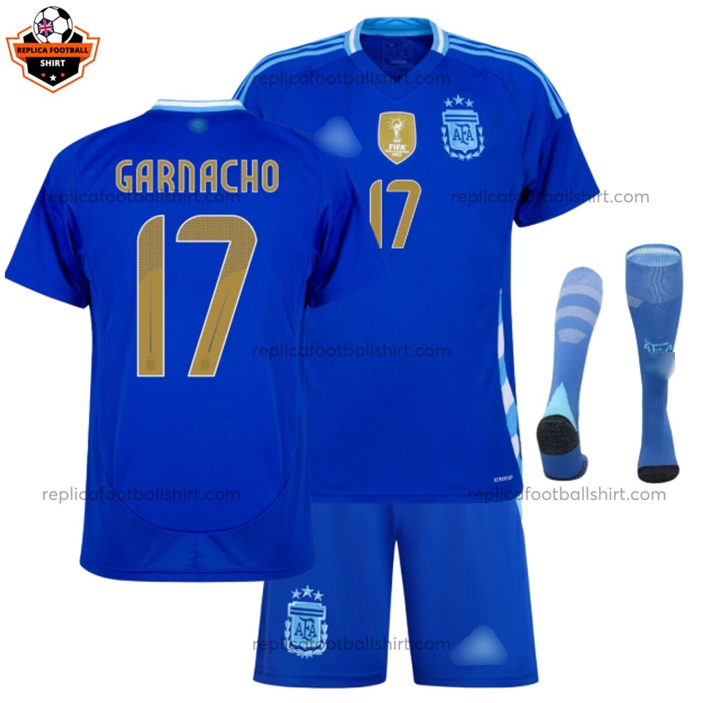 Argentina GARNACHO 17 Away White Short for Men and Kid Replica Football Kit 2024/25 - Over View