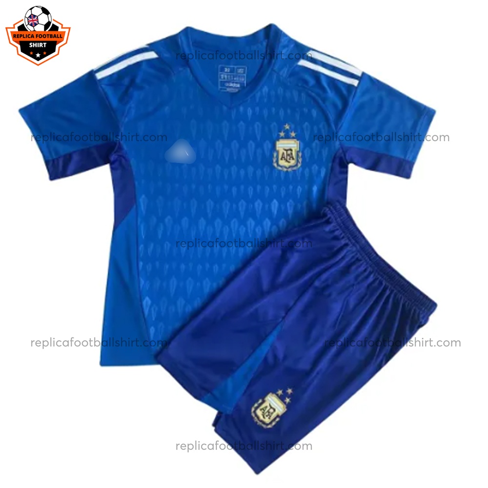 Argentina Blue Goalkeeper Kid Replica Football Kit 2023/24 - Front View