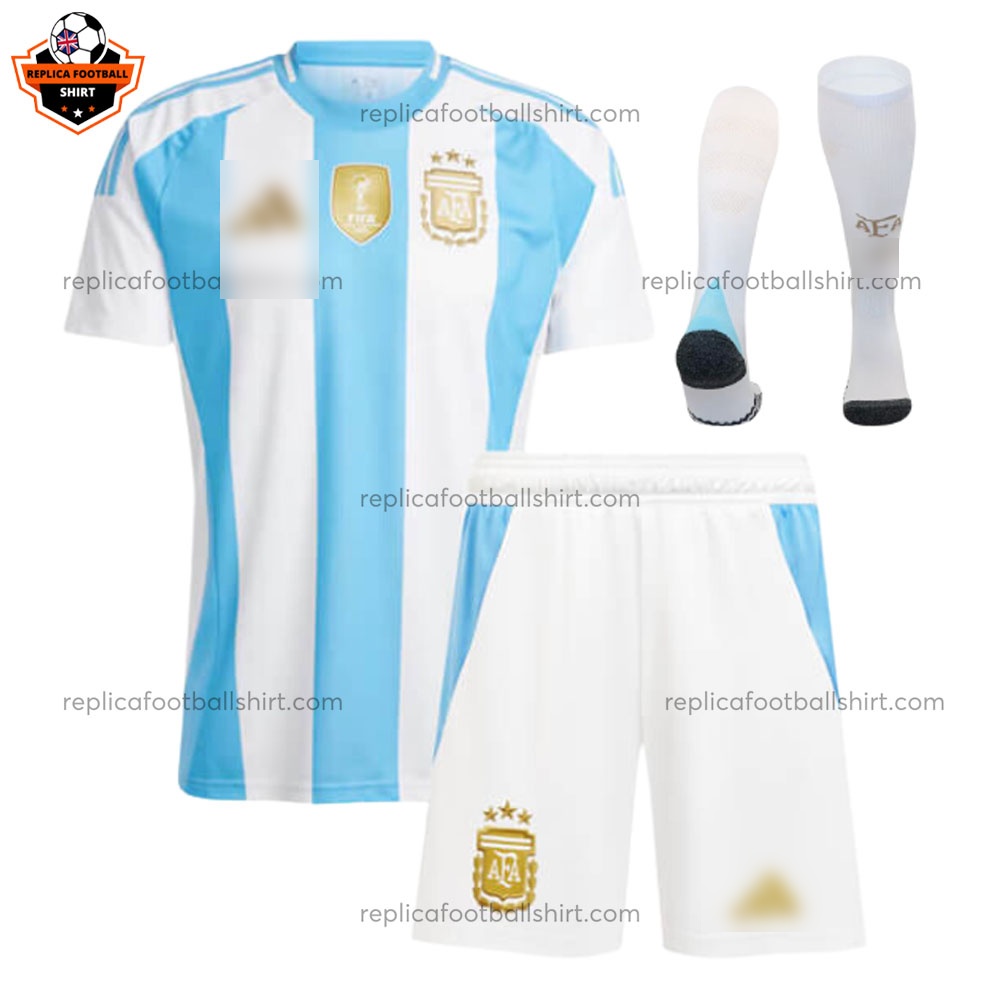 Argentina Home White Short Replica Football Kit 2024/25 - Front View