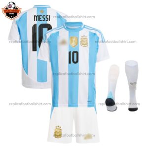 Argentina MESSI 10 Home White Short for Men and Kid Replica Football Kit 2024/25 - Over View