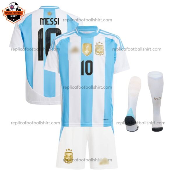 Argentina MESSI 10 Home White Short for Men and Kid Replica Football Kit 2024/25 - Over View