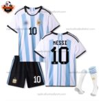 Argentina World Cup Home Kid Replica Football Kit 2022 MESSI 10 Printed