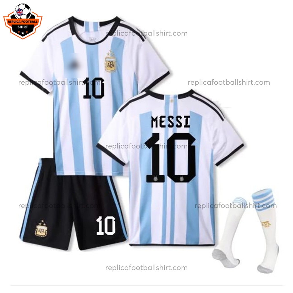 Argentina World Cup Home Kid Replica Football Kit 2022 MESSI 10 - Over View