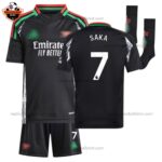 Arsenal Away Kid Replica Football Kit 2024/25 SAKA 7 Printed