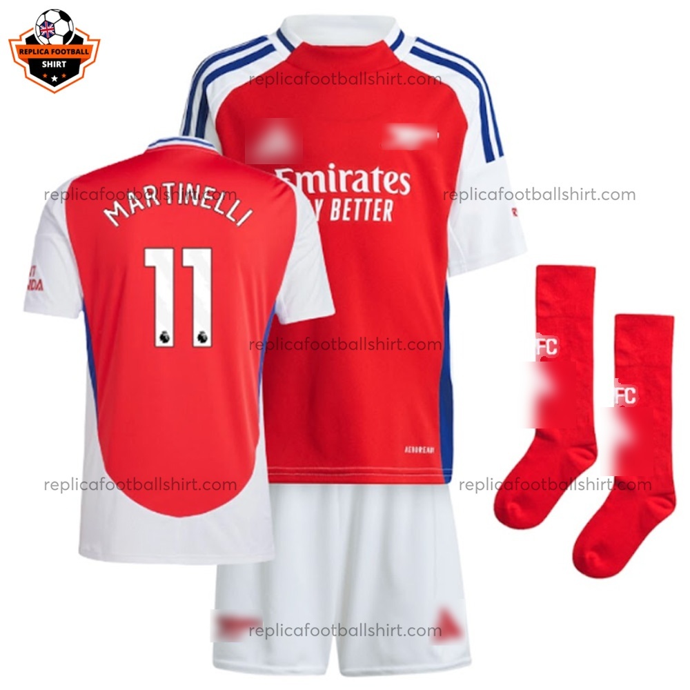 Arsenal Home Kid Replica Football Kit 2024/25 MARTINELLI 11 - Over View