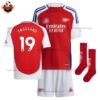 Arsenal Home Kid Replica Football Kit 2024/25 TROSSARD 19 - Over View