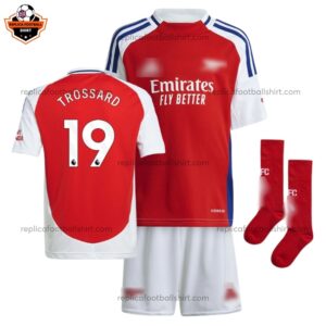 Arsenal Home Kid Replica Football Kit 2024/25 TROSSARD 19 - Over View