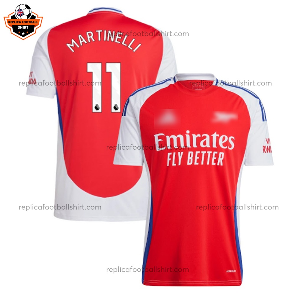 Arsenal Home Men Replica Football Shirt 2024 MARTINELLI 11 - Over View