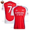 Arsenal Home Men Replica Football Shirt 2024 SAKA 7 - Over View
