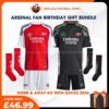 Arsenal FC 2024/25 Birthday Bundle - Home & Away Replica Football Kit for True Fans - Over View