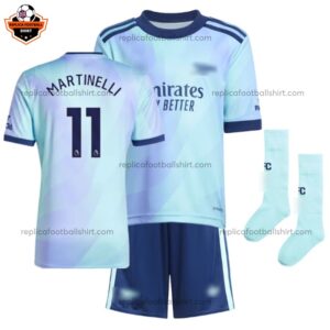 Arsenal Third Kid Replica Football Kit 2024/25 MARTINELLI 11 - Over View