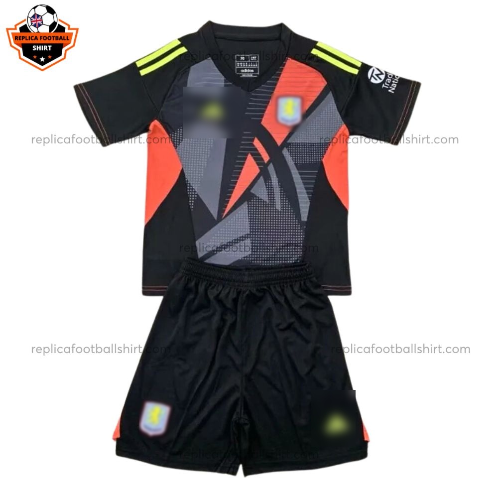 Aston Villa Black Goalkeeper Kid Replica Football Kit 2024/25 - Front View