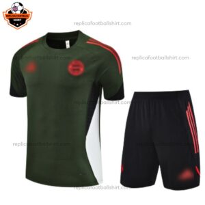 Bayern Munich Dark Green Pre Match Training Kid Replica Football Kit 2025/26 - Front View