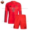 Bayern Munich Home Kid Replica Football Kit 2024/25 Long Sleeve - Front View